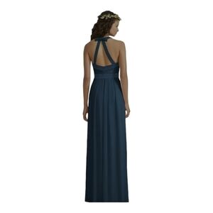 Social Bridesmaids Dessy Collection Full Length Georgette Dress Sofia Blue Sz 14